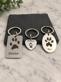 Pet Memorial Keyring, Your Pets Actual Paw Print, Metal Oval Keyring