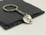 Pet Memorial Paw Print Heart Keyring, Your pets actual paw